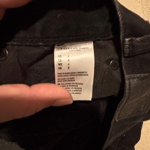 Black Distressed High Waisted Denim Shorts - Picture 2 of 2